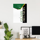 Poster Réunion de classe verte et jaune (Bureau à domicile)