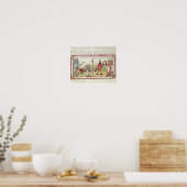 Poster Réunion de Hernando Cortes et Montezuma (Cuisine)