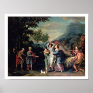 Poster Réunion de Jacob et de Laban avec Rachel, Leah et