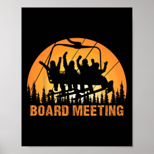 Poster Réunion de planche de snowboard Remontée mécanique