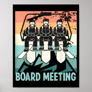 Poster Réunion de planche de snowboard Skieur de remontée