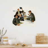 Poster Réunion vintage des dirigeants des compagnies aéri (Cuisine)