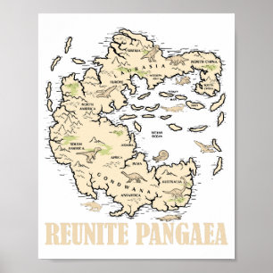 Poster Réunir Pangaea Plan du monde Histoire Géologie amu