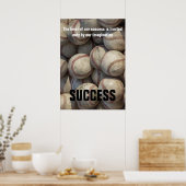 Poster Réussite Baseball Inspiration Motivation (Cuisine)