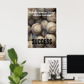 Poster Réussite Baseball Inspiration Motivation (Bureau à domicile)