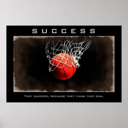 Poster Réussite Basketball Artwork Motivational Inspire (Devant)