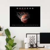 Poster Réussite Basketball Sport Art Motivation (Bureau à domicile)