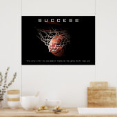 Poster Réussite Basketball Sport Art Motivation (Cuisine)