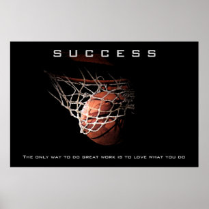 Poster Réussite Basketball Sport Art Motivation
