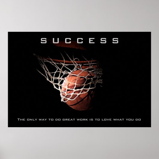 Poster Réussite Basketball Sport Art Motivation (Devant)
