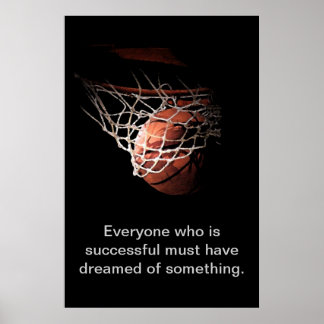 Poster Réussite du basket-ball rêve Inspiration motivatio