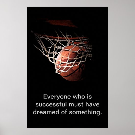 Poster Réussite du basket-ball rêve Inspiration motivatio (Devant)