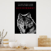 Poster Réussite du loup noir et blanc (Cuisine)