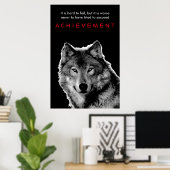 Poster Réussite du loup noir et blanc (Bureau à domicile)