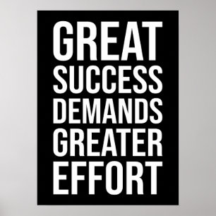 Poster Réussite Exige Effort - Gymnase, Hustle, Succès
