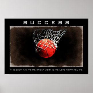 Poster Réussite Gros plan Basketball Artwork Motivation