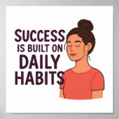 Poster Réussite habitudes quotidiennes motivation de l'en (Devant)
