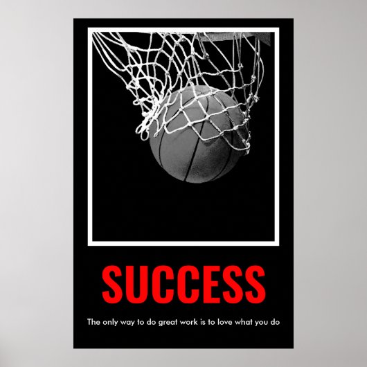 Poster Réussite Motivation Basketball tendance (Devant)
