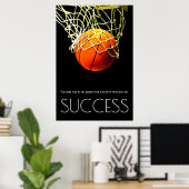Poster Réussite Motivation Basketball tendance (Bureau à domicile)