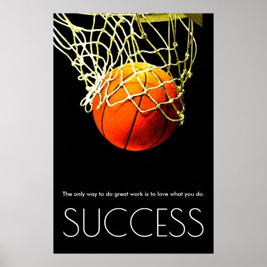 Poster Réussite Motivation Basketball tendance (Devant)