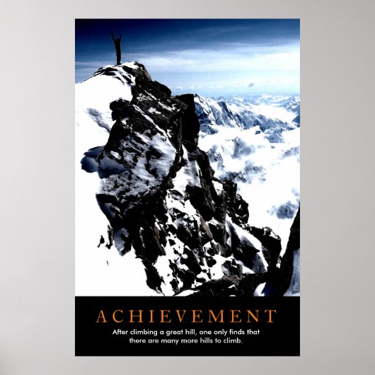 Poster Réussite motivationnelle Alpinisme au sommet (Devant)