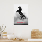 Poster Réussite motivationnelle Cheval d'élevage noir bla (Cuisine)
