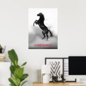Poster Réussite motivationnelle Cheval d'élevage noir bla (Bureau à domicile)