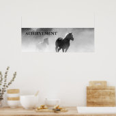 Poster Réussite motivationnelle Chevaux blancs noirs (Cuisine)
