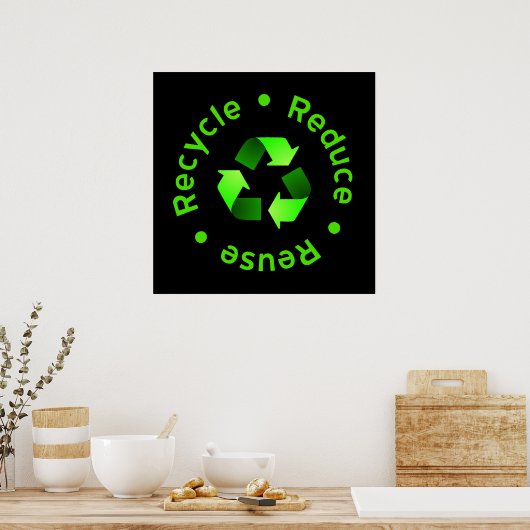 Poster Réutiliser l'affiche de recyclage (Cuisine)