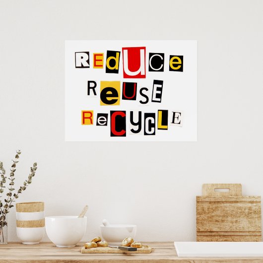 Poster Réutiliser l'affiche de recyclage (Cuisine)