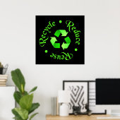 Poster Réutiliser l'affiche de recyclage (Bureau à domicile)