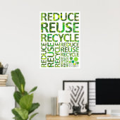 Poster Réutiliser l'affiche du Devenez écolo de recyclage (Bureau à domicile)