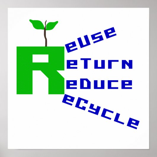 Poster Réutiliser Retour Réduire Recycler T-shirts et cad (Devant)