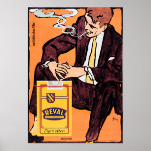 Poster REVAL CIGARETTES Naturrein Cigaretten Publicité al