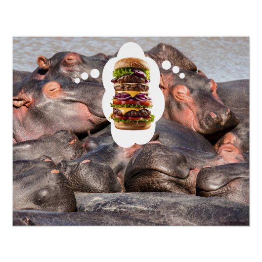 Poster Rêvant de burgers. (Devant)