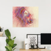 Poster Rêve Abstrait Pink Rose Blanc Rouge Vert Crème (Bureau à domicile)