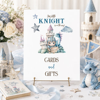 Poster Rêve de Conte de Fées Chevalier Dragon Bleu Baby S