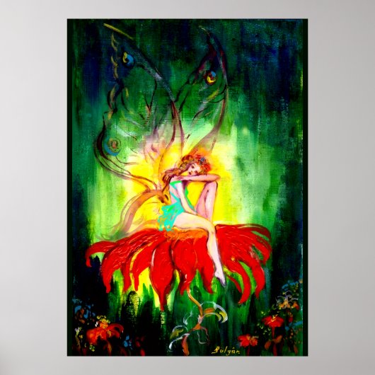 Poster RÊVE DE FÉE SUR LA FLEUR Fantaisie (Devant)