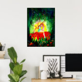 Poster RÊVE DE FÉE SUR LA FLEUR Fantaisie (Bureau à domicile)