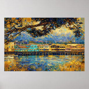Poster Rêve de la baie de Monterey inspiré de Klimt