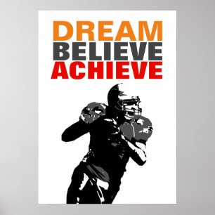 Poster Rêve de motivation croire atteindre le football