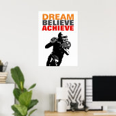 Poster Rêve de motivation croire atteindre le football (Bureau à domicile)