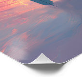 Poster Rêve de Palmier au Coucher de Soleil Néon Art (Coin)
