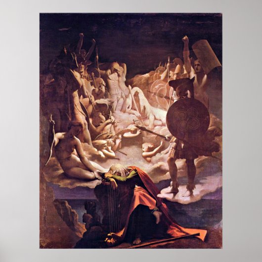 Poster Rêve d'Ossian par Jean Auguste Dominique Ingres (Devant)