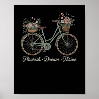 Poster Rêve fleurie Épouser Vélo floral Trump Res subtil