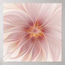 Rêve floral rose doux Abstrait Fleur moderne