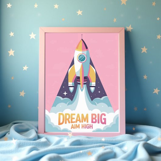 Poster Rêve Grand Objectif Élevé Motivation | Fusée Espac