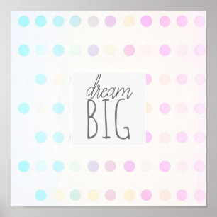 Poster rêve grand pastel points citation mur art