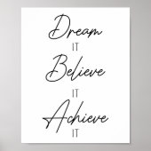 Poster Rêve Il Croit Qu'Il Atteint Son Inspiration (Devant)