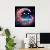 Poster rêve lunaire rose (Bureau à domicile)